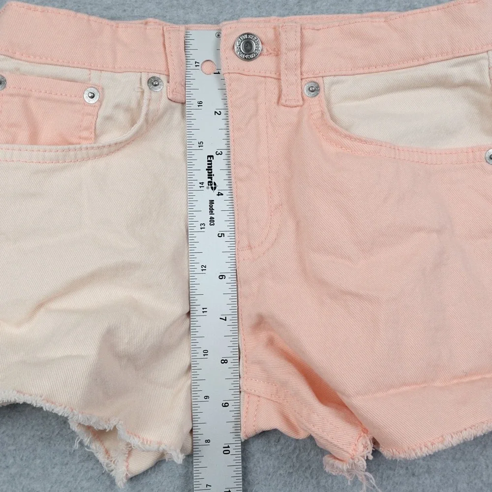 Levis High Rise Shorts Girls 12 Reg Pink Denim Two Tone Colorblock Casual Cute